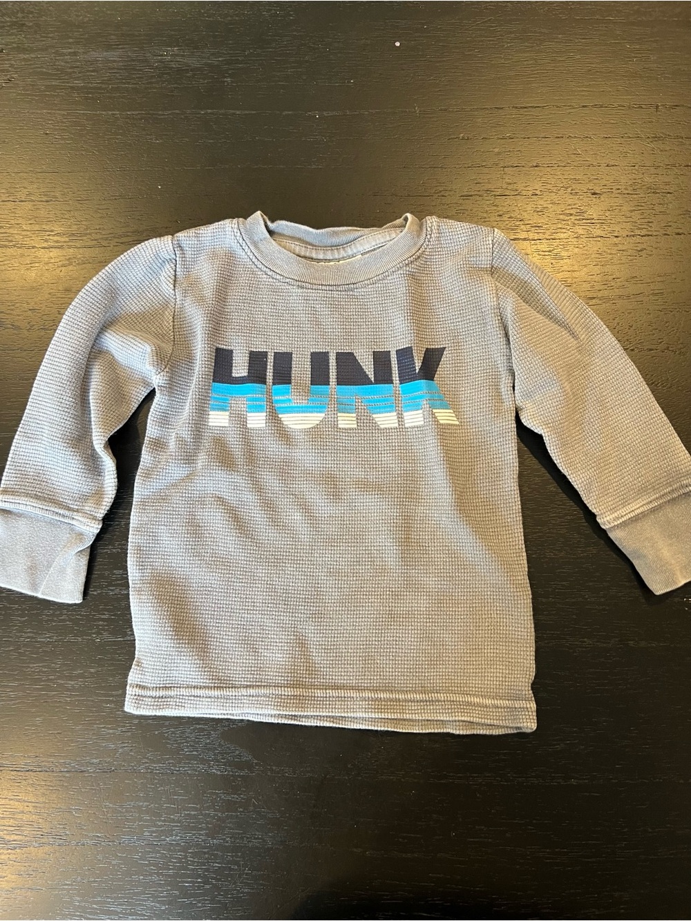 Three & Out Kids Gray 'HUNK' Graphic Thermal Top